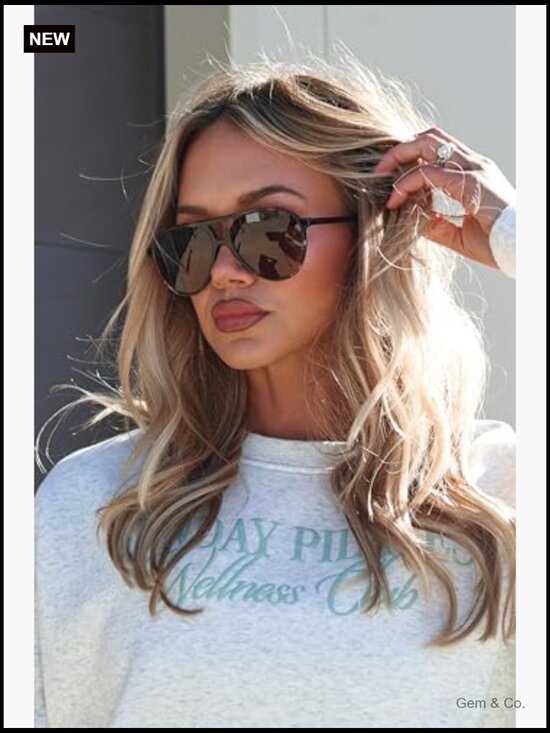 Polarized Aviator Sunglasses for Women, UV400 Protection, Lightweight Acetate main image 5